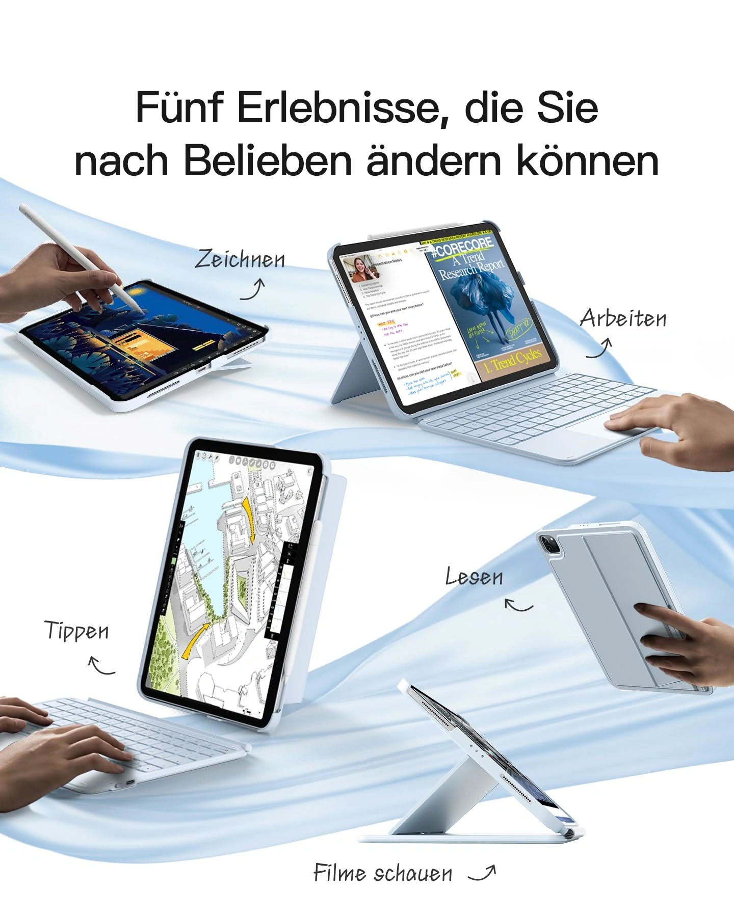 Bàn Phím Bluetooth Kiêm Ốp Lưng inateck Acetouch Cho iPad Pro 11-inch (M4/M5 2024/2025) - KB04122-11