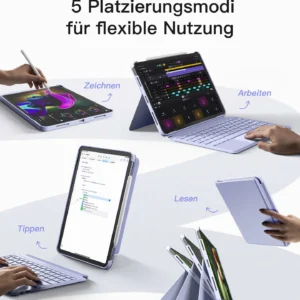 Bàn Phím Bluetooth Kiêm Ốp Lưng Cho iPad 11 Gen A16/10 Gen 10.9-inch inateck Acetouch Led RGB - KB04112