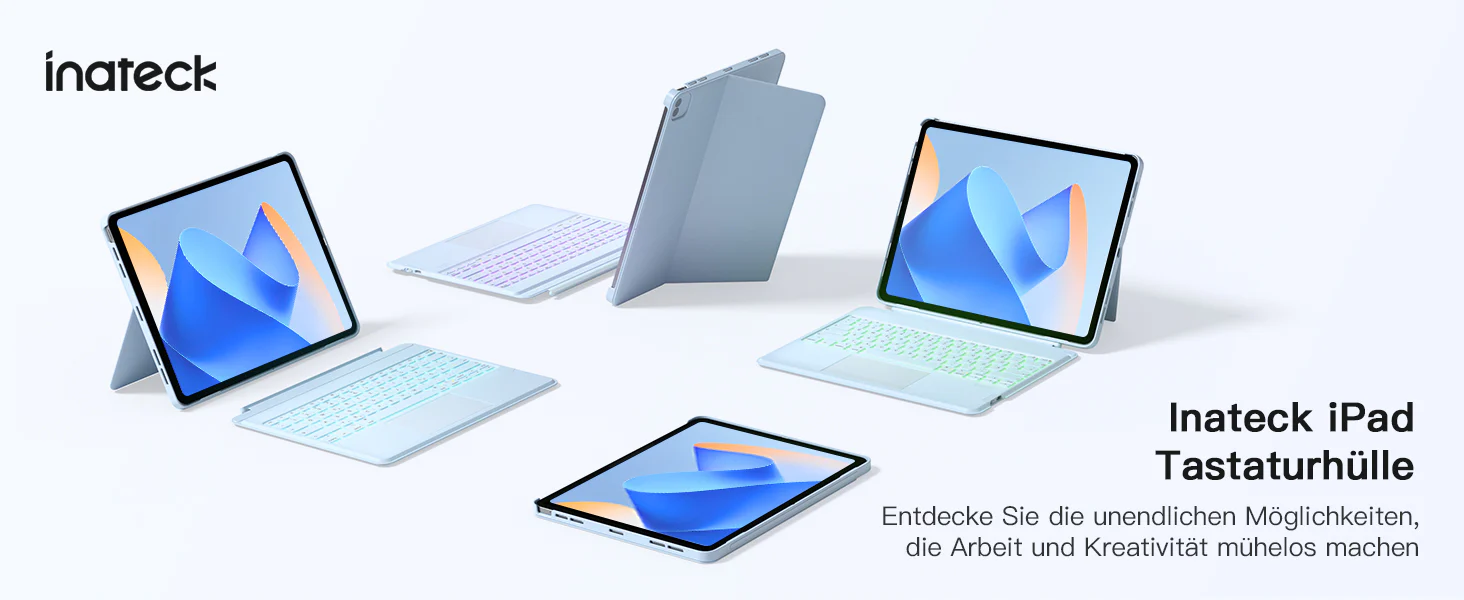 Bàn Phím Bluetooth Kiêm Ốp Lưng inateck Acetouch Led RGB Cho iPad Air 13/Pro 12.9 KB04118