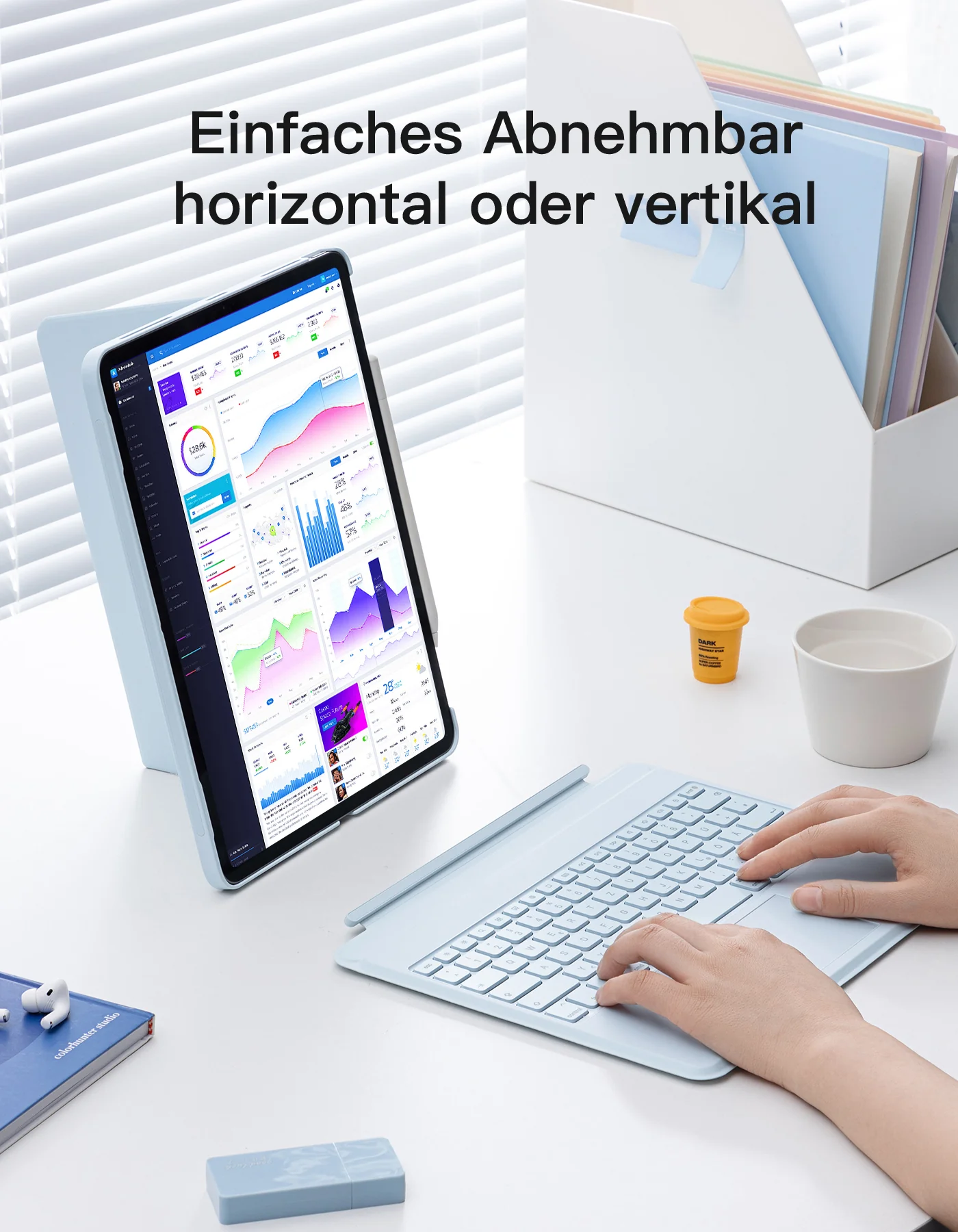 Bàn Phím Bluetooth Kiêm Ốp Lưng inateck Acetouch Led RGB Cho iPad Air 13/Pro 12.9 KB04118 - Ảnh 10