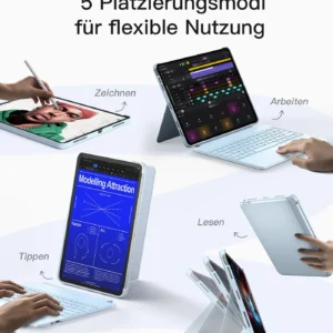 Bàn Phím Bluetooth Kiêm Ốp Lưng inateck Acetouch Led RGB Cho iPad Air 13/Pro 12.9 KB04118 - Ảnh 11