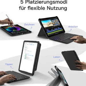 Bàn Phím Bluetooth Kiêm Ốp Lưng inateck Acetouch Led RGB Cho iPad Air 7/6/5/4/Pro 11-inch 4/3/2/1 KB04111