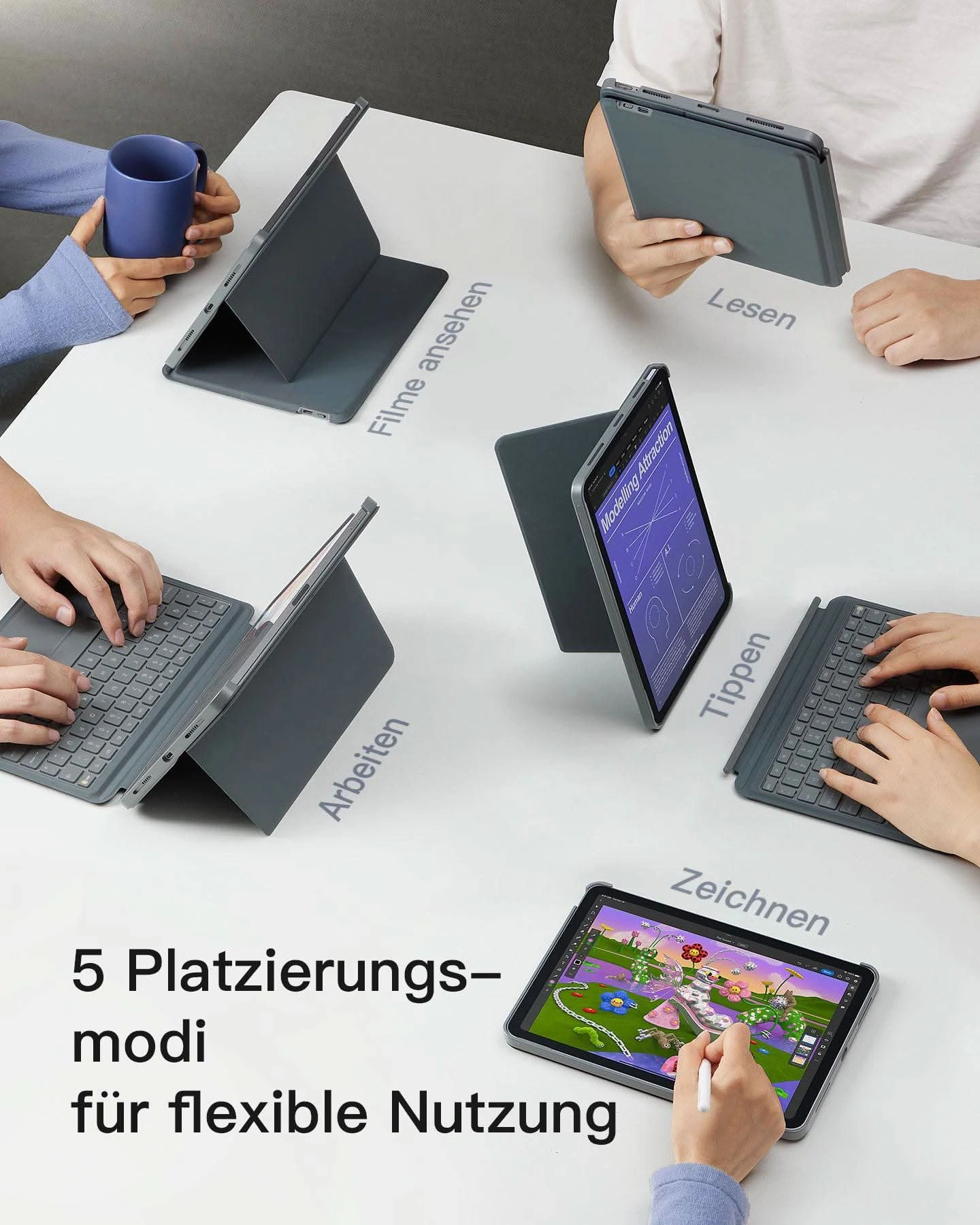 Bàn Phím Bluetooth Kiêm Ốp Lưng iPad inateck Acetouch Led RGB -KB04111 Chính Hãng