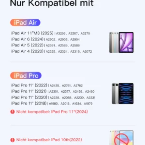 Bàn Phím Bluetooth Kiêm Bao Da inateck Neo Magic Cho iPad Air 7/6/5/4/Pro 11-inch 4/3/2/1 KB09119