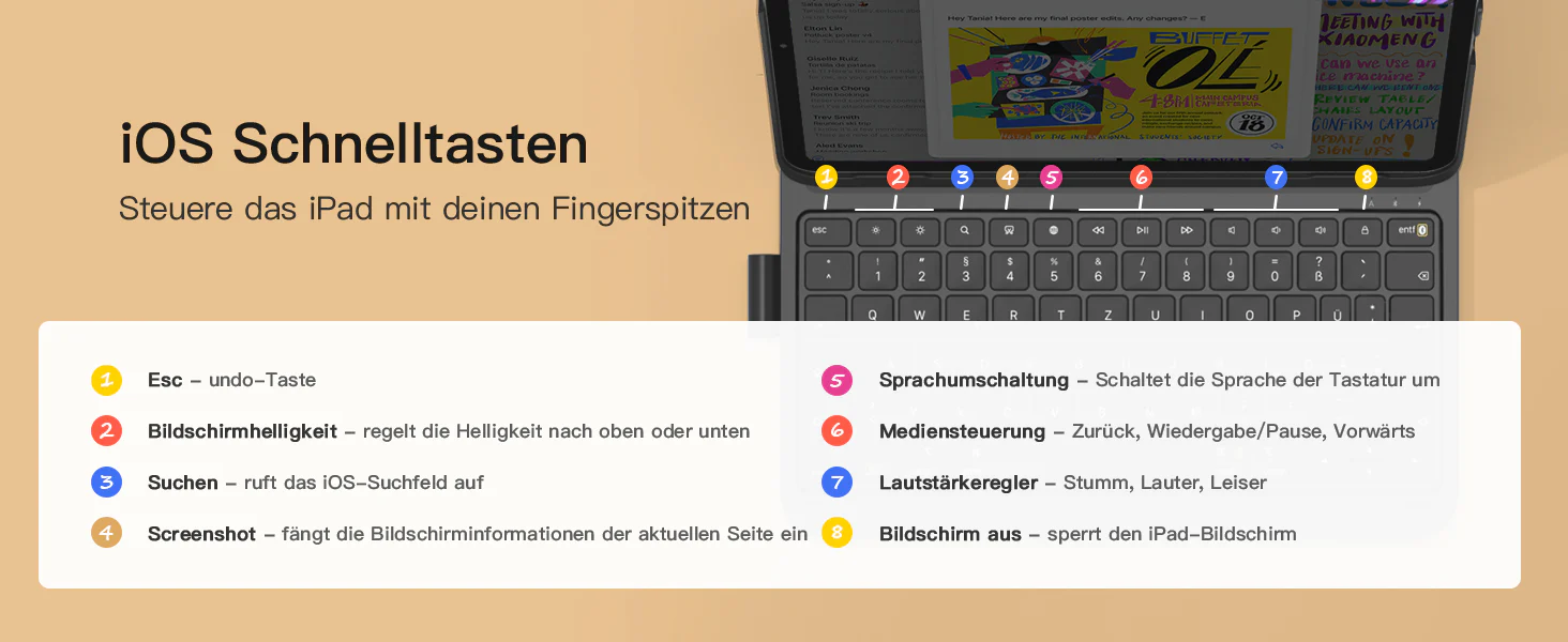 Bàn Phím Bluetooth Kiêm Bao Da iPad 11/10 Air/Pro 11-inch inateck AirTap - BK2007