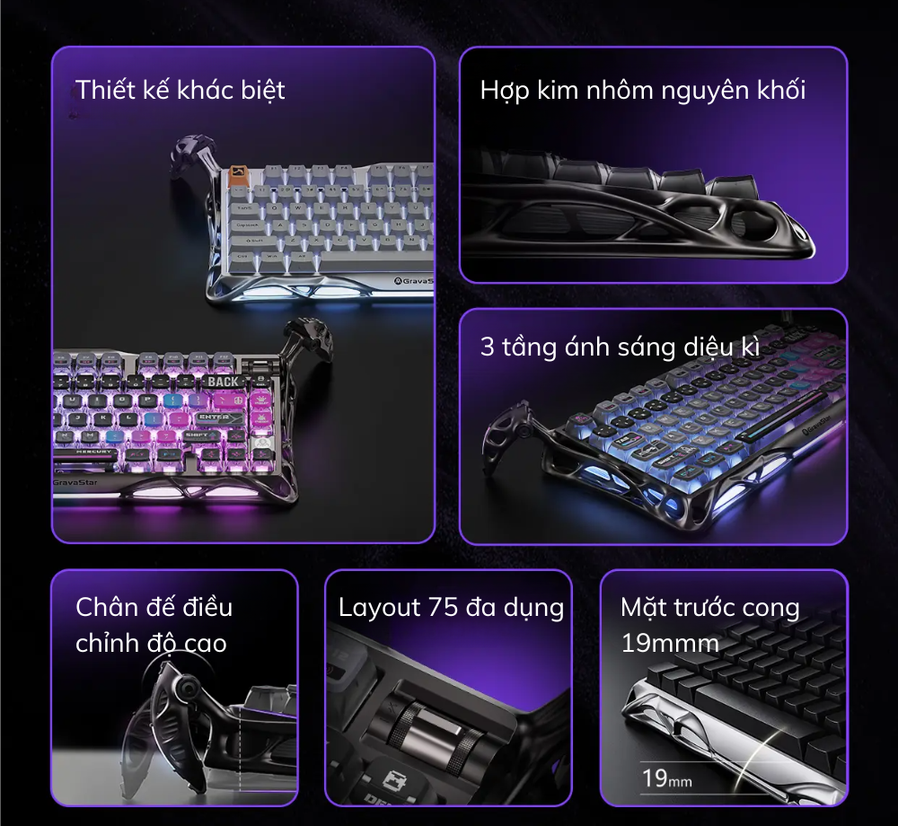 Đánh Giá Bàn Phím Cơ GravaStar Mercury K1 Pro: "Quái Thú" Sci-Fi Cho Góc Setup