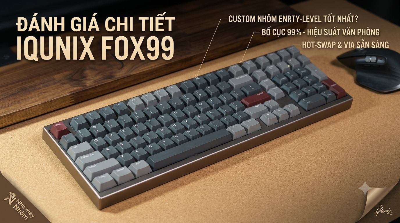 Đánh giá bàn phím cơ IQUNIX FOX99: Có phải lựa chọn Custom nhôm tốt nhất cho người mới?